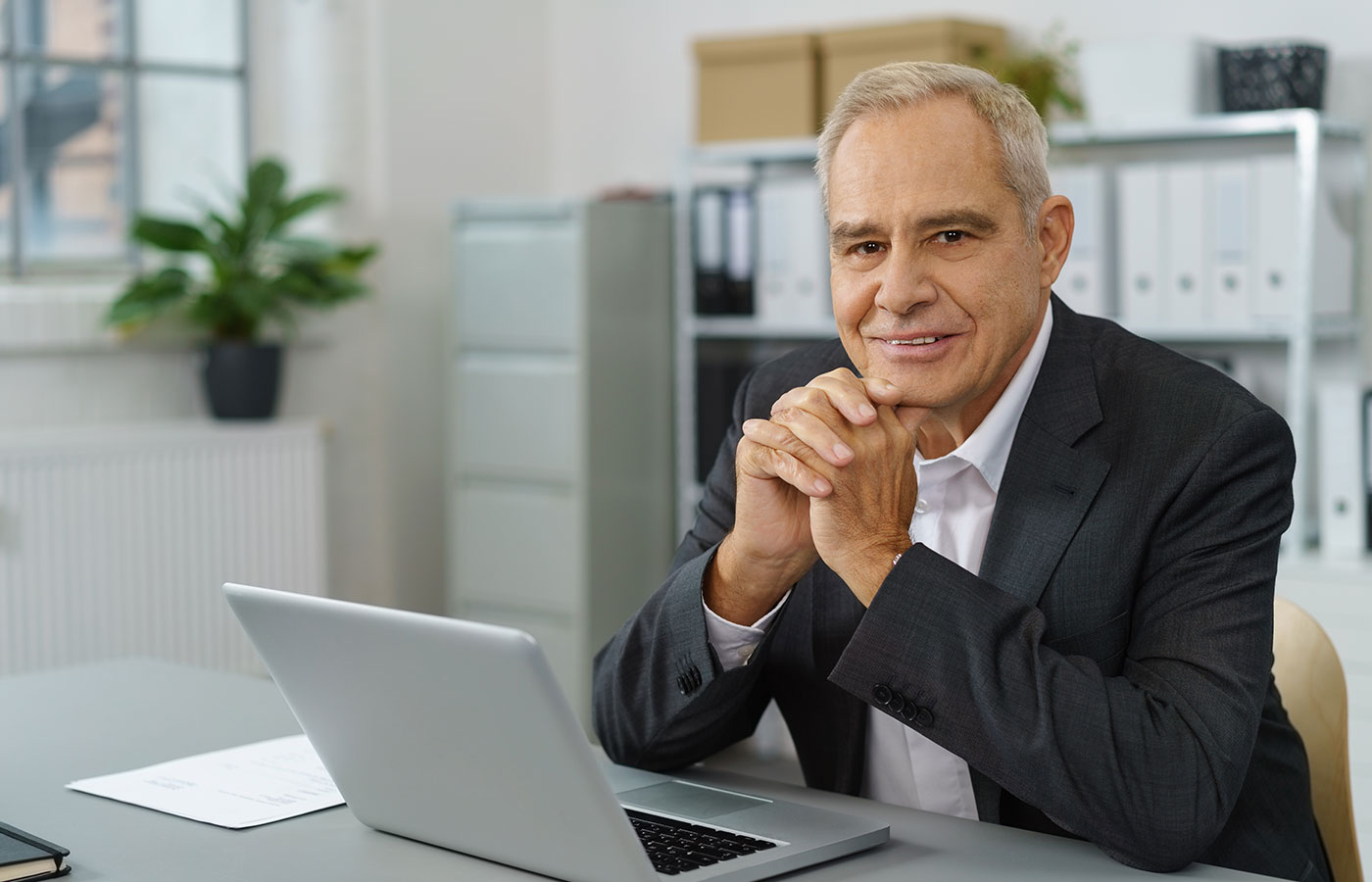 Corporate employee portrait in office