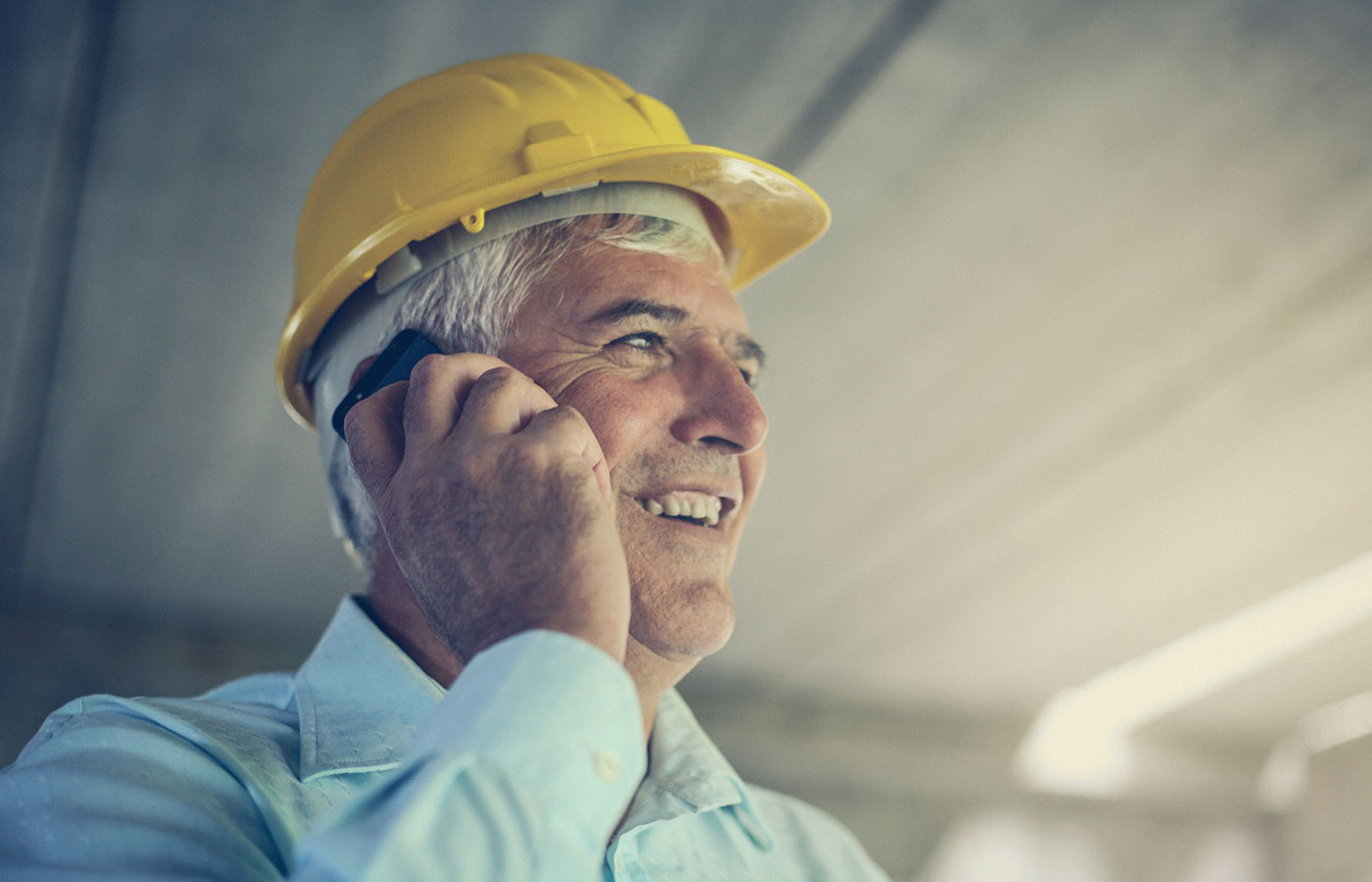 Engineer on phone